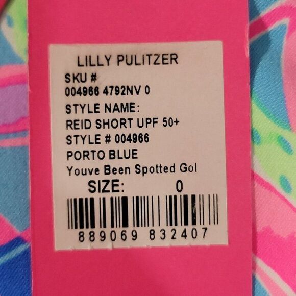 Lilly Pulitzer Reid Shorts Womens Size 0 XS UPF 50+ Luxletic Porto Blue Golf NWT - Picture 13 of 16